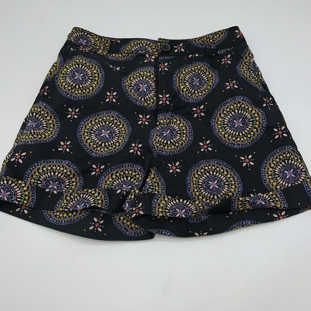 Maeve Anthropologie High Rise Abstract Bohemian City Shorts Multi Women's Size 0